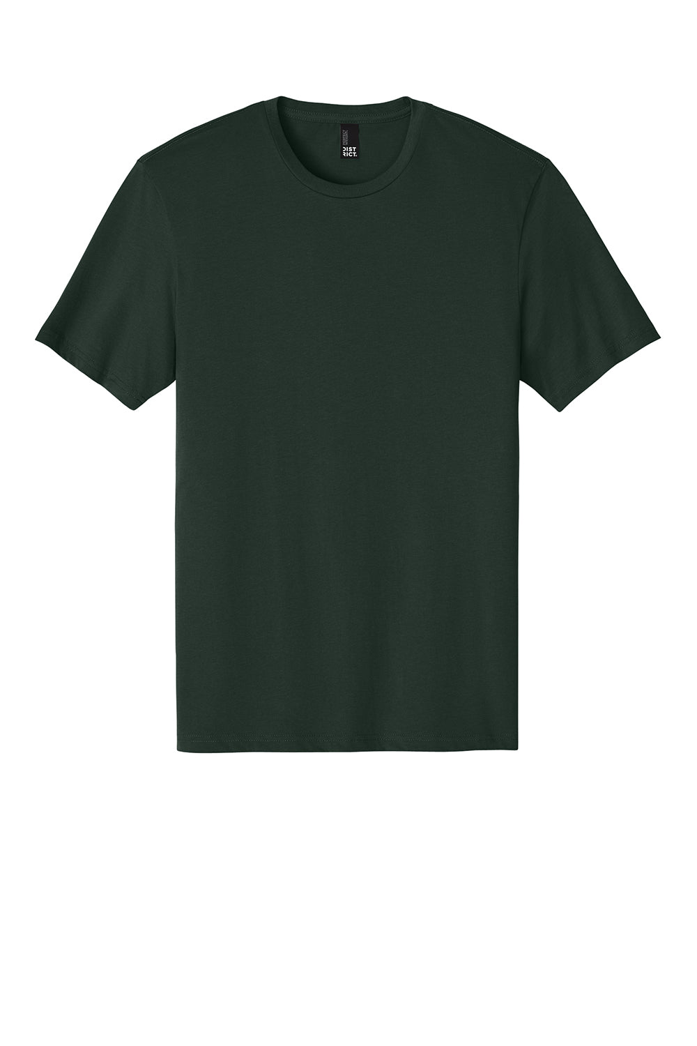 District DT104 Mens Perfect Weight Short Sleeve Crewneck T-Shirt Forest Green Flat Front