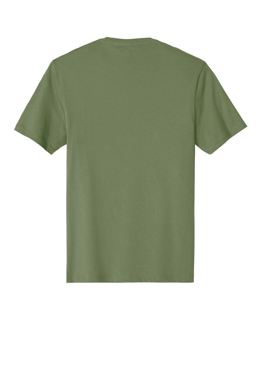 District DT104 Mens Perfect Weight Short Sleeve Crewneck T-Shirt Fresh Fatigue Green Flat Back