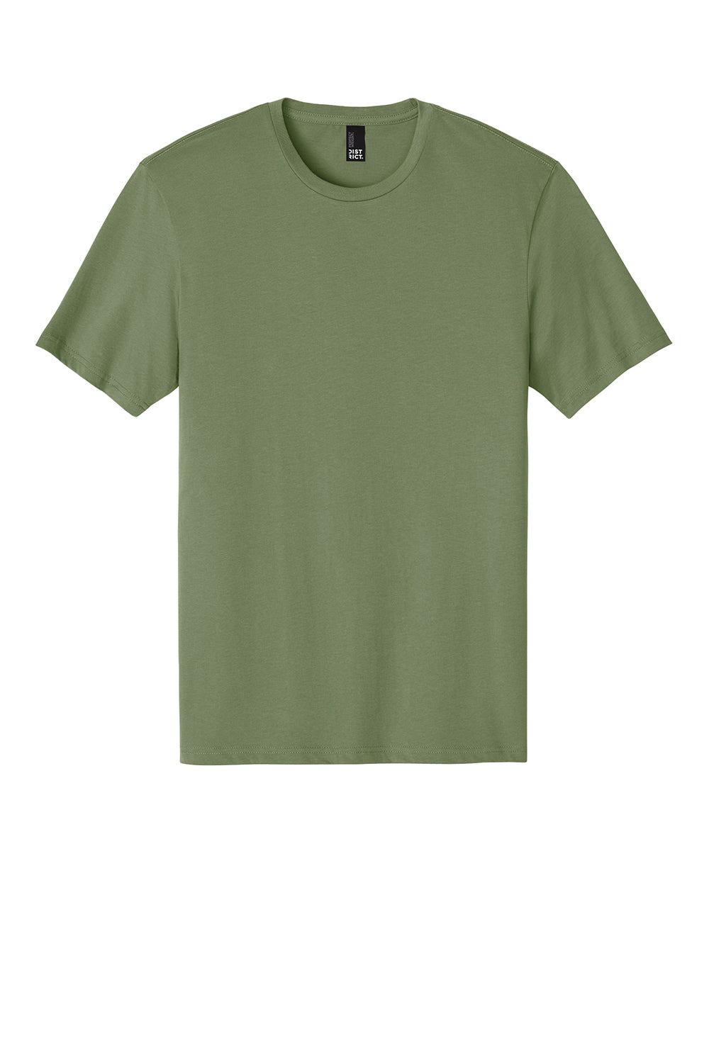 District DT104 Mens Perfect Weight Short Sleeve Crewneck T-Shirt Fresh Fatigue Green Flat Front