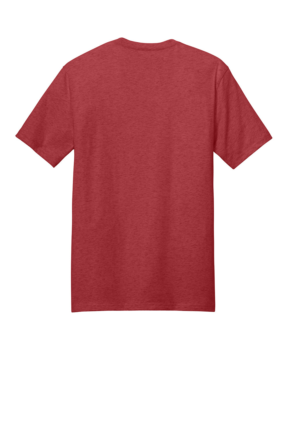 District DT104 Mens Perfect Weight Short Sleeve Crewneck T-Shirt Heather Red Flat Back