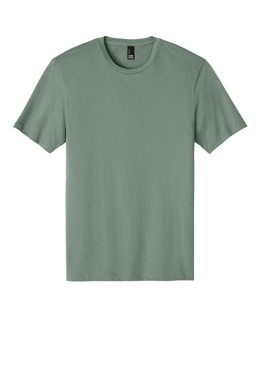 District DT104 Mens Perfect Weight Short Sleeve Crewneck T-Shirt Laurel Green Flat Front