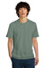 District DT104 Mens Perfect Weight Short Sleeve Crewneck T-Shirt Laurel Green Model Front