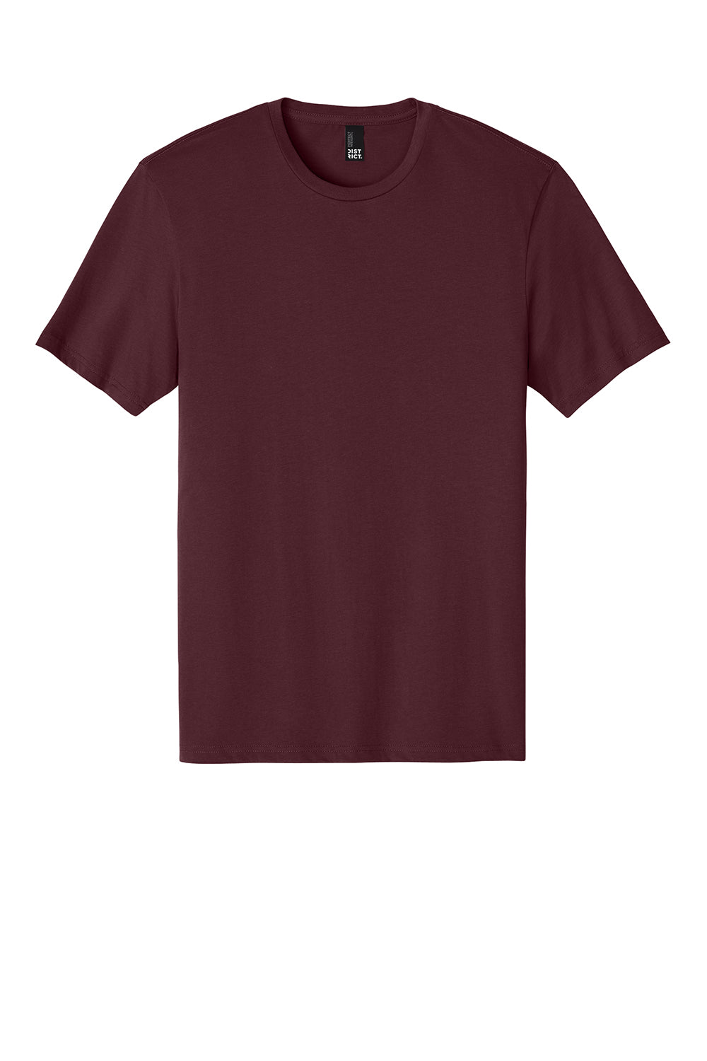 District DT104 Mens Perfect Weight Short Sleeve Crewneck T-Shirt Maroon Flat Front