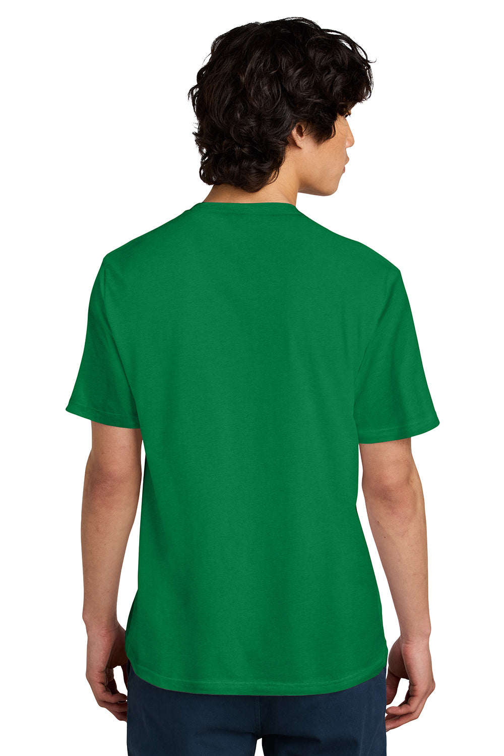 District DT104 Mens Perfect Weight Short Sleeve Crewneck T-Shirt Meadow Green Model Back