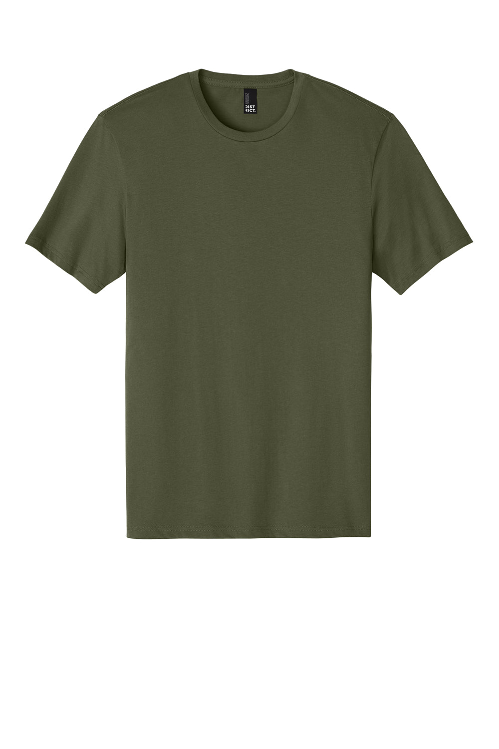 District DT104 Mens Perfect Weight Short Sleeve Crewneck T-Shirt Military Green Flat Front