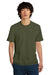 District DT104 Mens Perfect Weight Short Sleeve Crewneck T-Shirt Military Green Model Front