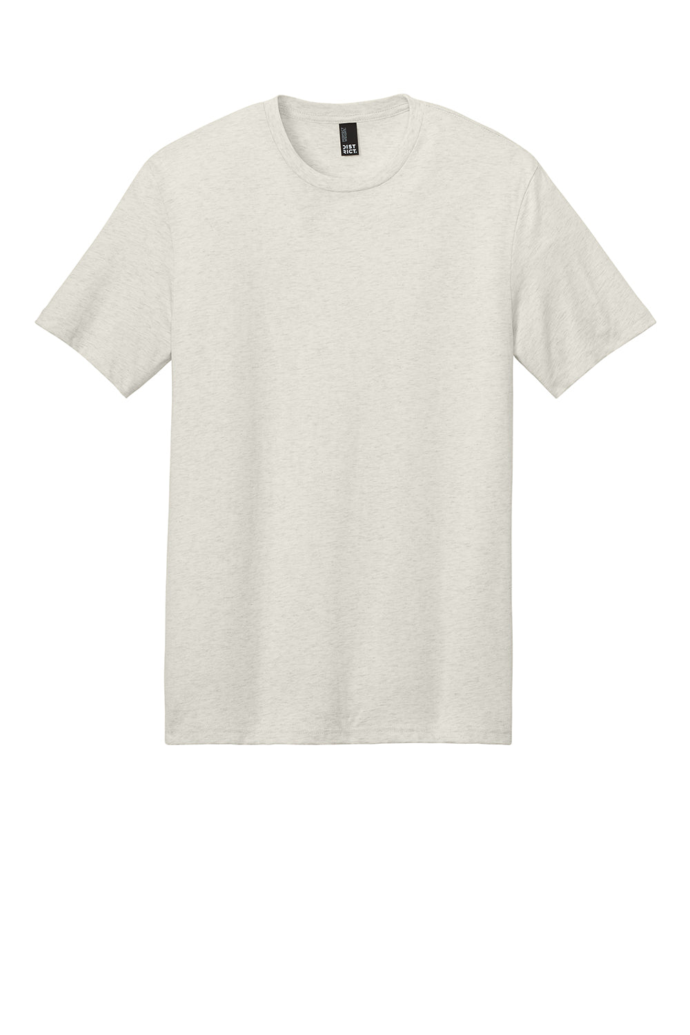 District DT104 Mens Perfect Weight Short Sleeve Crewneck T-Shirt Heather Oatmeal Flat Front