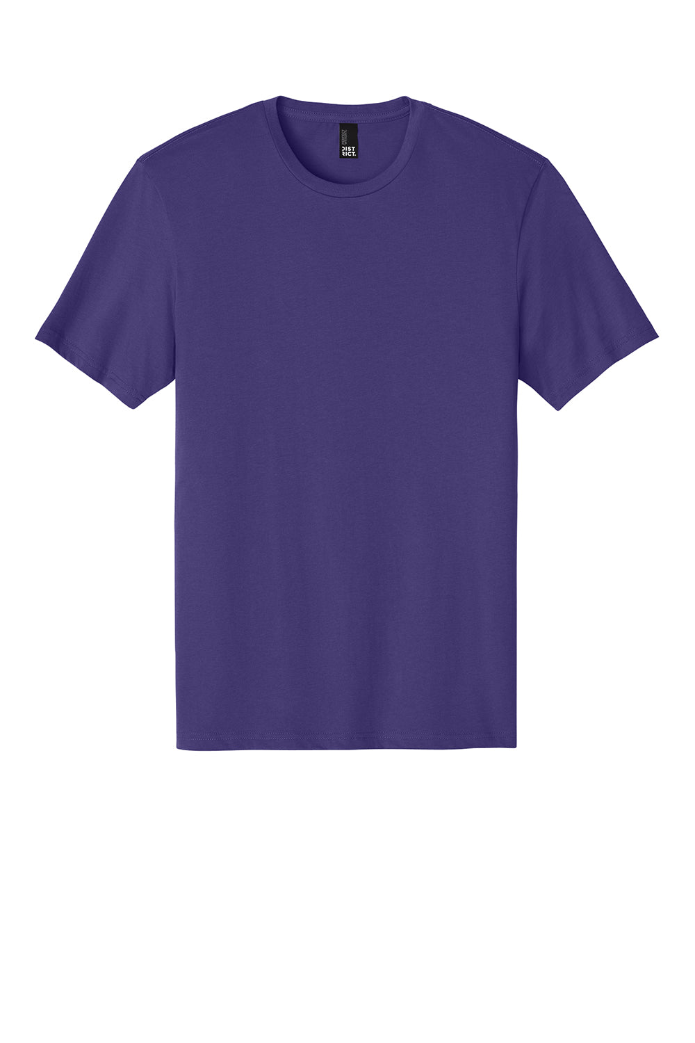 District DT104 Mens Perfect Weight Short Sleeve Crewneck T-Shirt Purple Flat Front