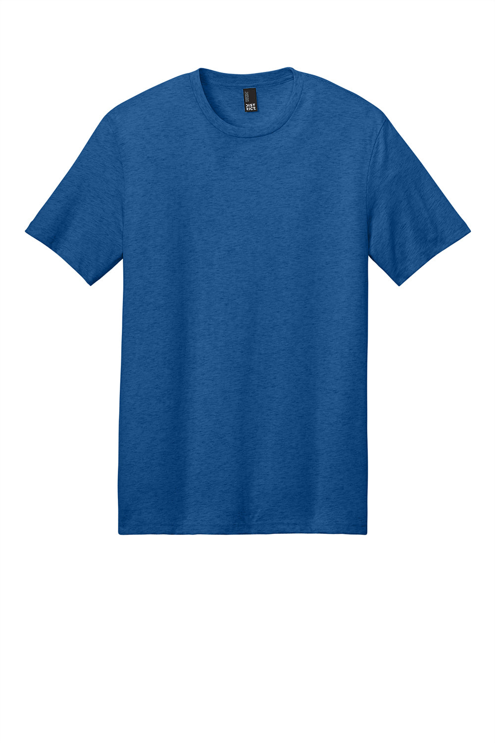 District DT104 Mens Perfect Weight Short Sleeve Crewneck T-Shirt Heather Royal Blue Flat Front