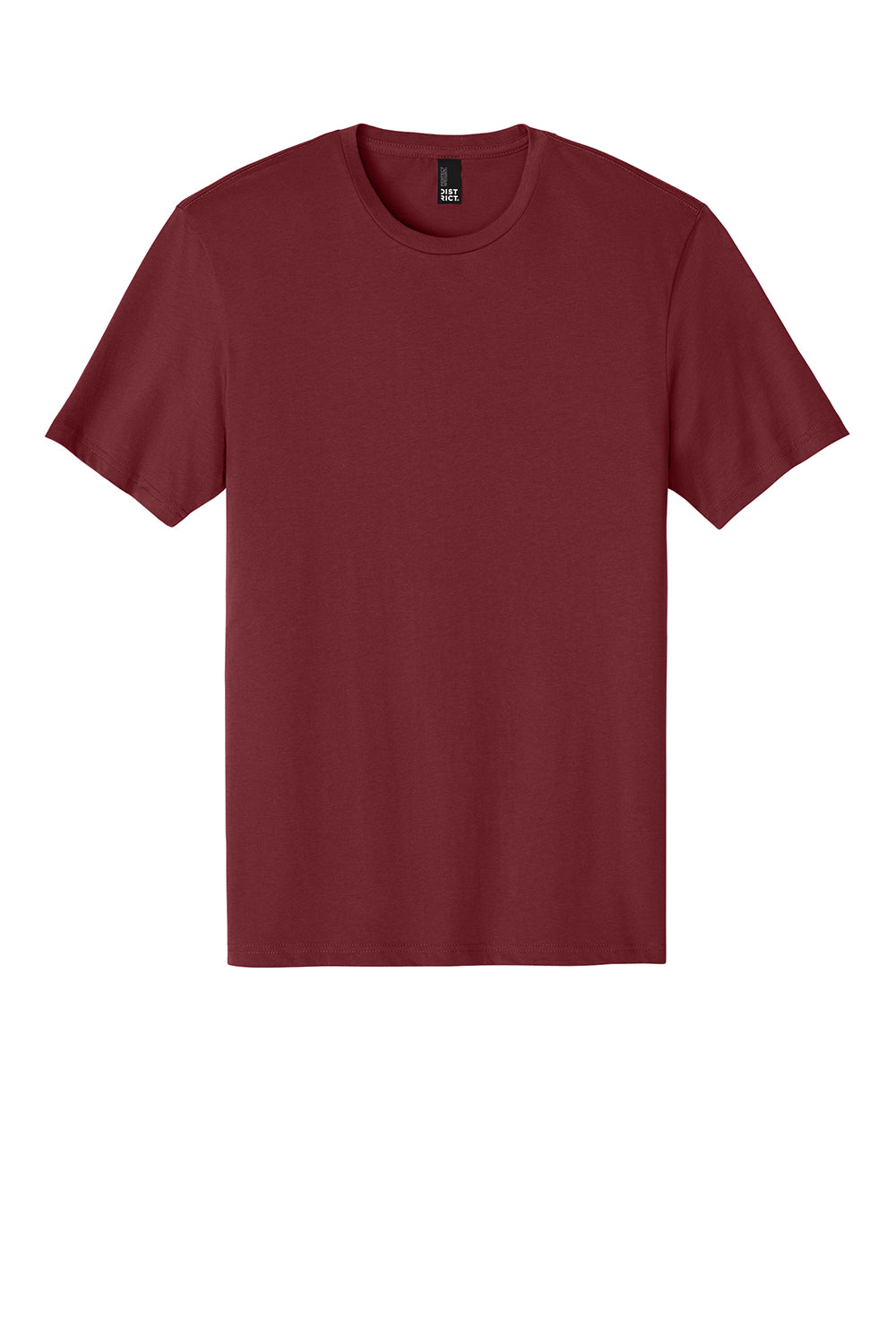 District DT104 Mens Perfect Weight Short Sleeve Crewneck T-Shirt Sangria Red Flat Front