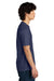 District DT104 Mens Perfect Weight Short Sleeve Crewneck T-Shirt Tanzanite Blue Model Side