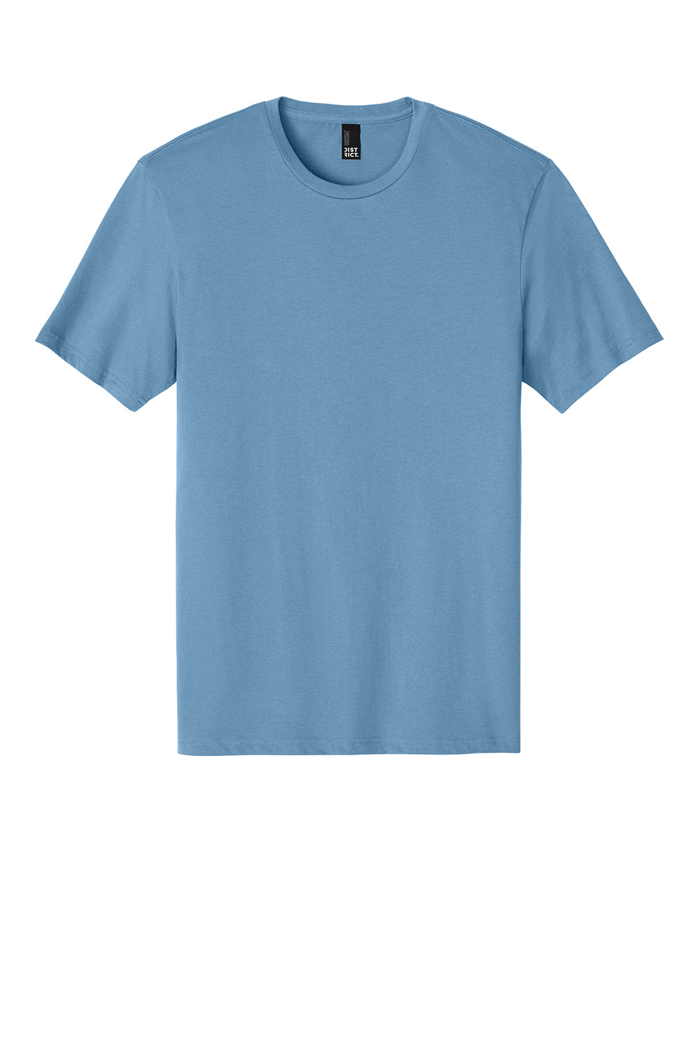 District DT104 Mens Perfect Weight Short Sleeve Crewneck T-Shirt Tundra Blue Flat Front