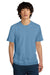 District DT104 Mens Perfect Weight Short Sleeve Crewneck T-Shirt Tundra Blue Model Front