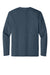 District DT105 Mens Perfect Weight Long Sleeve Crewneck T-Shirt Heather Navy Blue Flat Back