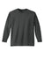 District DT105 Mens Perfect Weight Long Sleeve Crewneck T-Shirt Charcoal Grey Flat Front