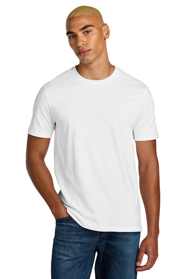 District DT106 Mens Perfect Weight Icon Short Sleeve Crewneck T-Shirt Bright White Model Front