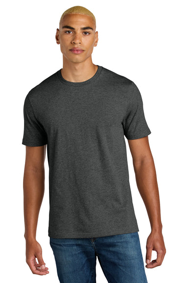 District DT106 Mens Perfect Weight Icon Short Sleeve Crewneck T-Shirt Heather Charcoal Grey Model Front