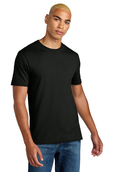 District DT106 Mens Perfect Weight Icon Short Sleeve Crewneck T-Shirt Jet Black Model Front