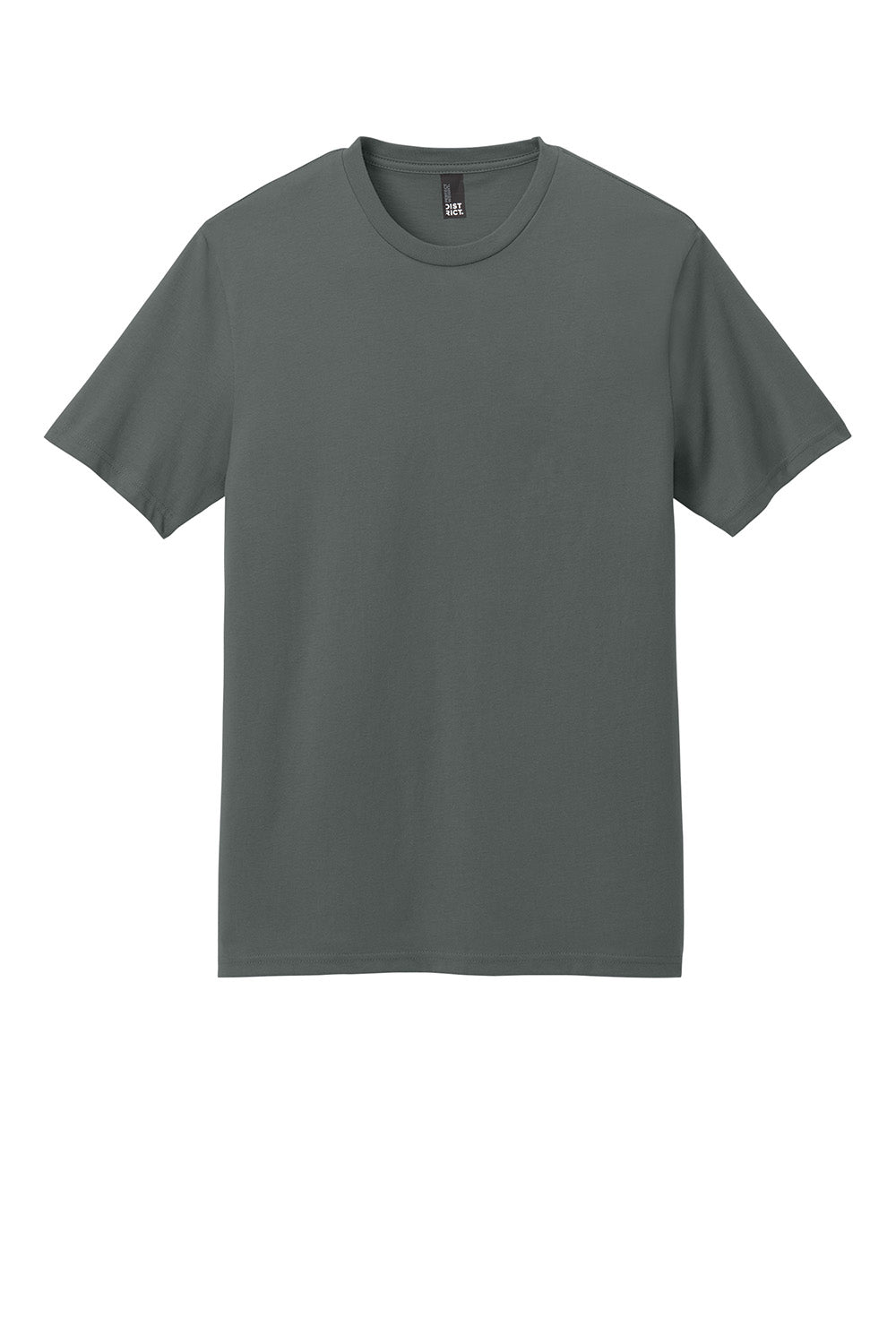 District DT106 Mens Perfect Weight Icon Short Sleeve Crewneck T-Shirt Metal Grey Flat Front