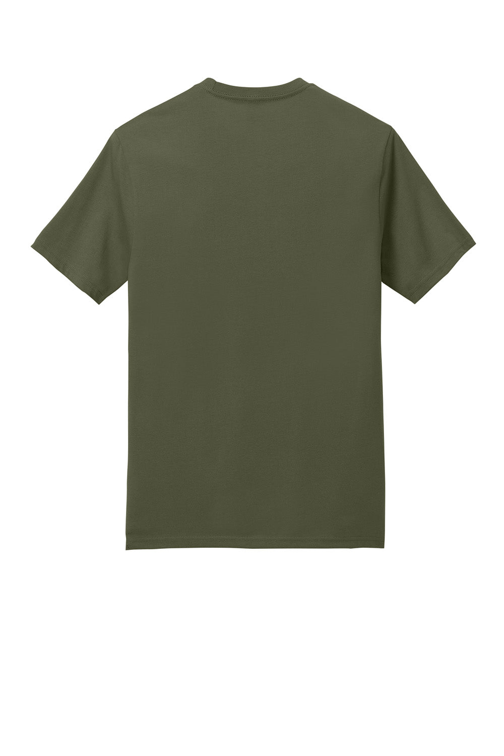 District DT106 Mens Perfect Weight Icon Short Sleeve Crewneck T-Shirt Military Green Flat Back