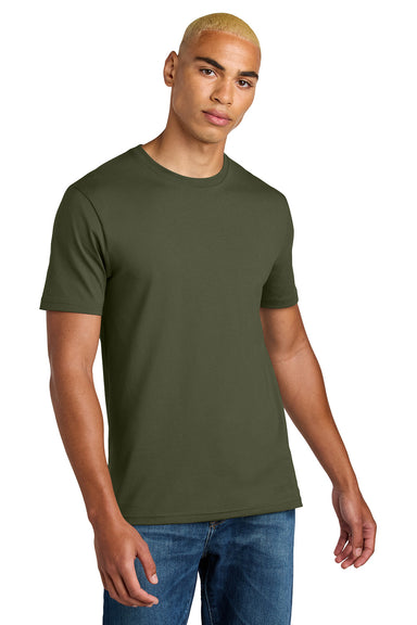 District DT106 Mens Perfect Weight Icon Short Sleeve Crewneck T-Shirt Military Green Model Front