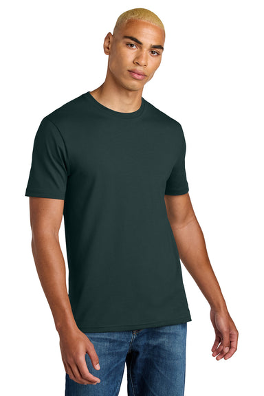 District DT106 Mens Perfect Weight Icon Short Sleeve Crewneck T-Shirt Rainforest Green Model Front