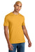 District DT106 Mens Perfect Weight Icon Short Sleeve Crewneck T-Shirt Warm Gold Model Front