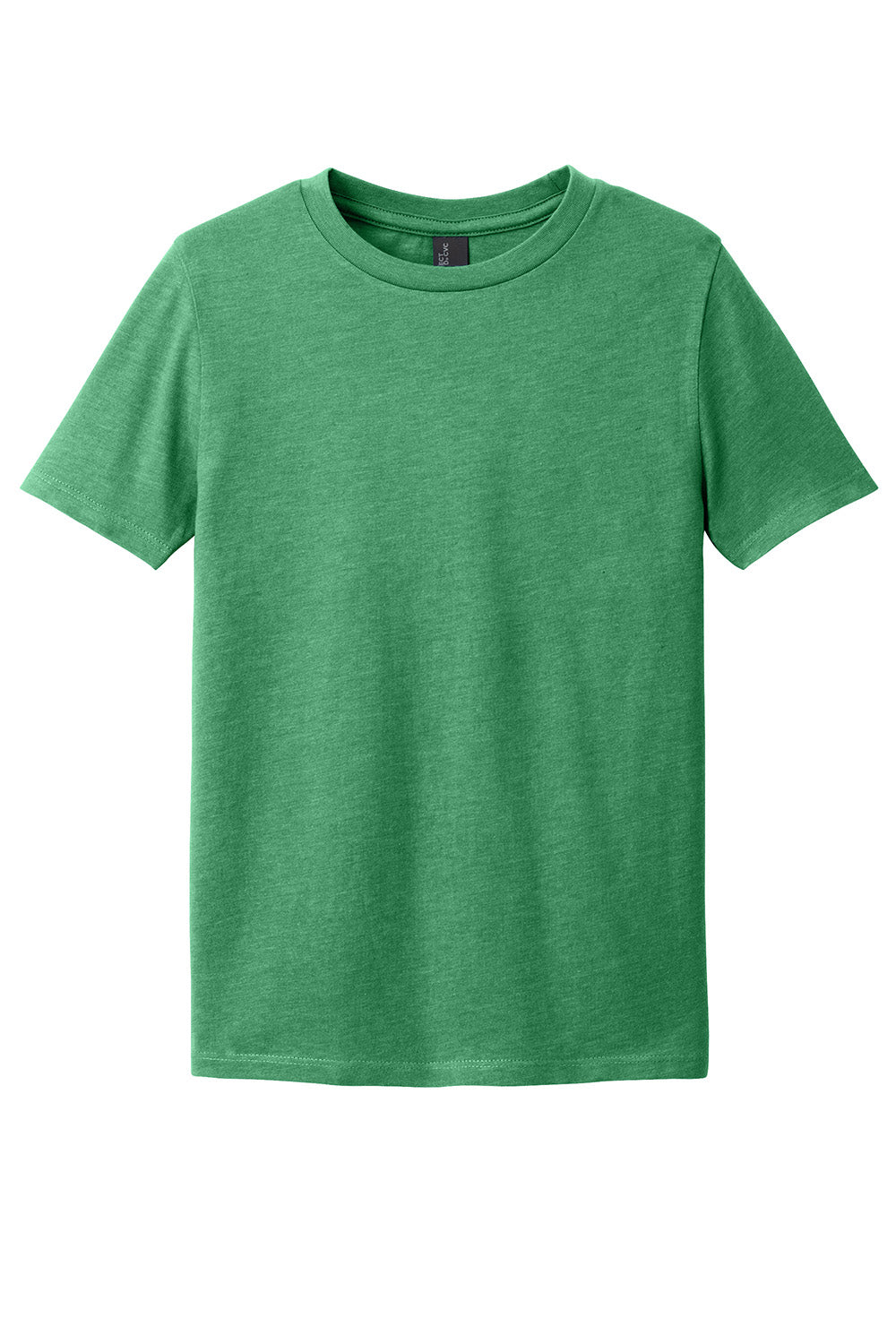 District DT108Y Youth Perfect Blend CVC Short Sleeve Crewneck T-Shirt Heather Kelly Green Flat Front