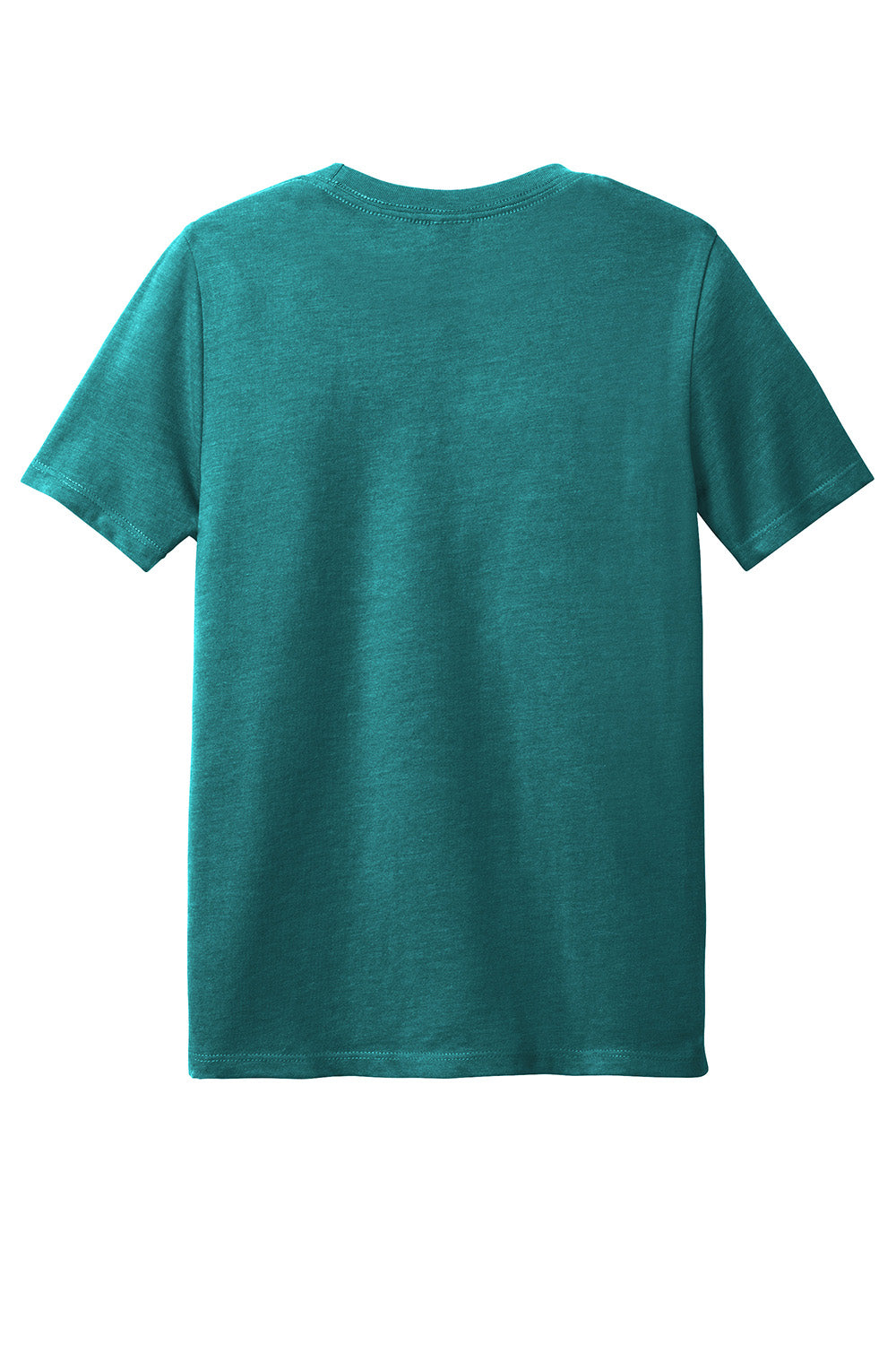 District DT108Y Youth Perfect Blend CVC Short Sleeve Crewneck T-Shirt Heather Teal Blue Flat Back