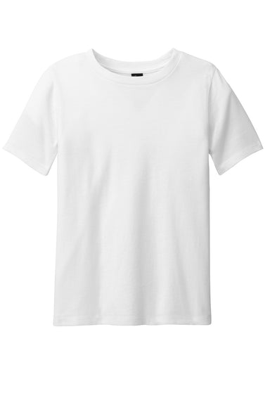 District DT108Y Youth Perfect Blend CVC Short Sleeve Crewneck T-Shirt White Flat Front