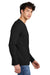 District DT109 Mens Perfect Blend CVC Long Sleeve Crewneck T-Shirt Black Model Side