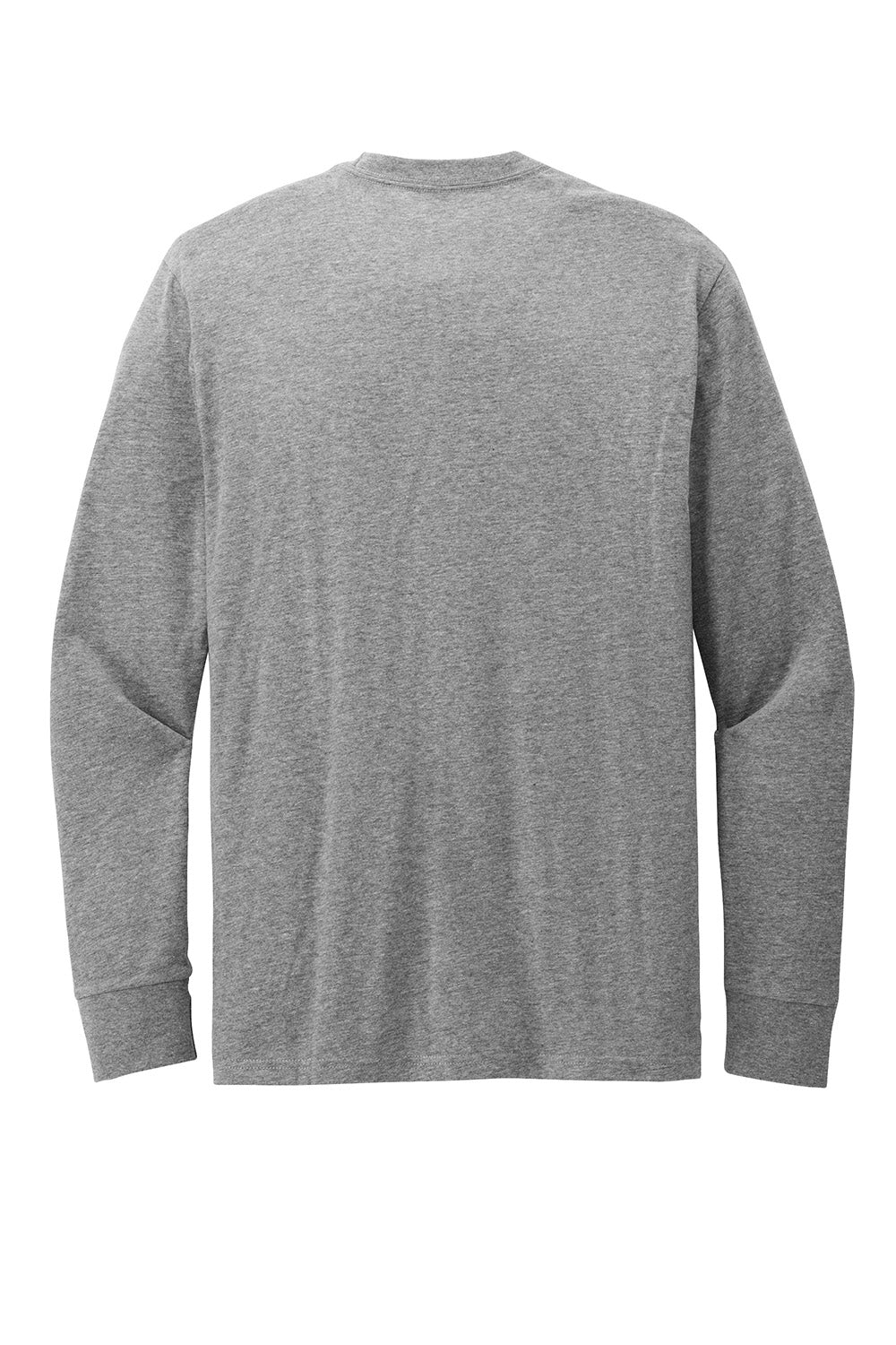 District DT109 Mens Perfect Blend CVC Long Sleeve Crewneck T-Shirt Grey Frost Flat Back