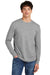 District DT109 Mens Perfect Blend CVC Long Sleeve Crewneck T-Shirt Grey Frost Model Front