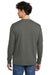 District DT109 Mens Perfect Blend CVC Long Sleeve Crewneck T-Shirt Heather Charcoal Grey Model Back