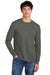 District DT109 Mens Perfect Blend CVC Long Sleeve Crewneck T-Shirt Heather Charcoal Grey Model Front