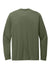 District DT109 Mens Perfect Blend CVC Long Sleeve Crewneck T-Shirt Heather Olive Green Flat Back