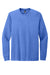 District DT109 Mens Perfect Blend CVC Long Sleeve Crewneck T-Shirt Heather Royal Blue Flat Front