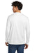 District DT109 Mens Perfect Blend CVC Long Sleeve Crewneck T-Shirt White Model Back