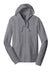 District DT1100 Mens Full Zip Hooded Sweatshirt Hoodie Heather Dark Grey Flat Front