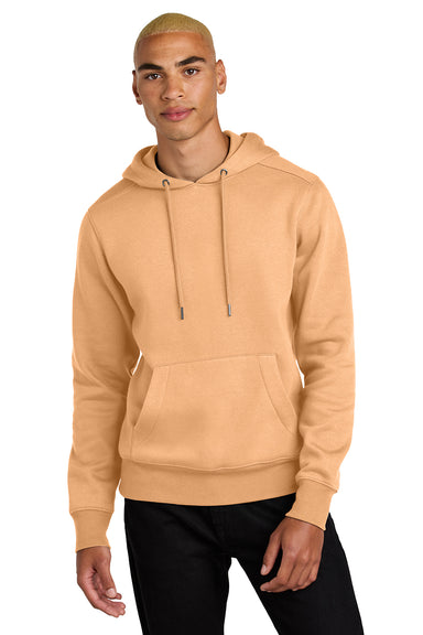 District DT1101 Mens Perfect Weight Fleece Hooded Sweatshirt Hoodie Apricot Orange Model Front