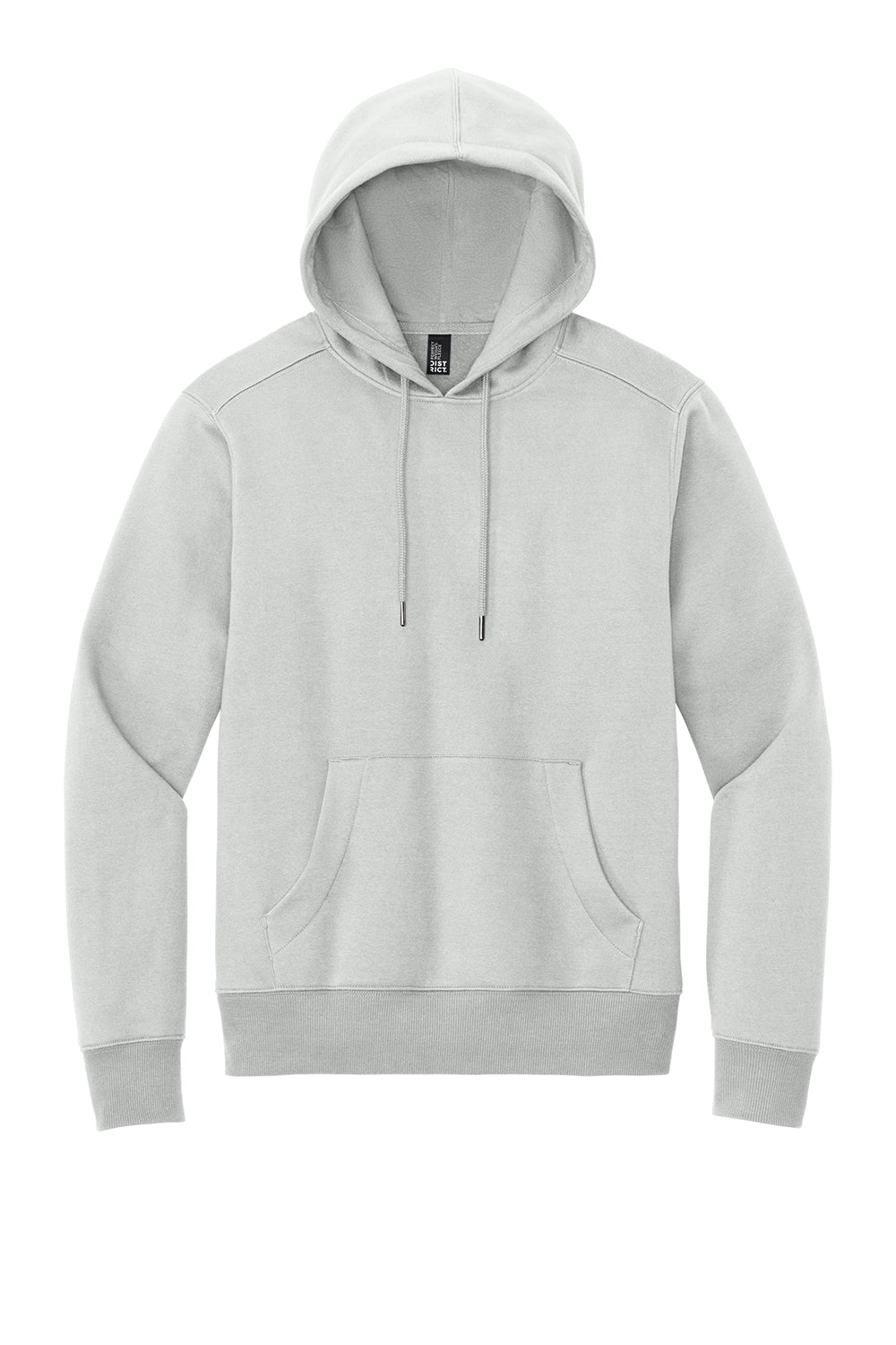 District DT1101 Mens Perfect Weight Fleece Hooded Sweatshirt Hoodie Ash Grey Flat Front