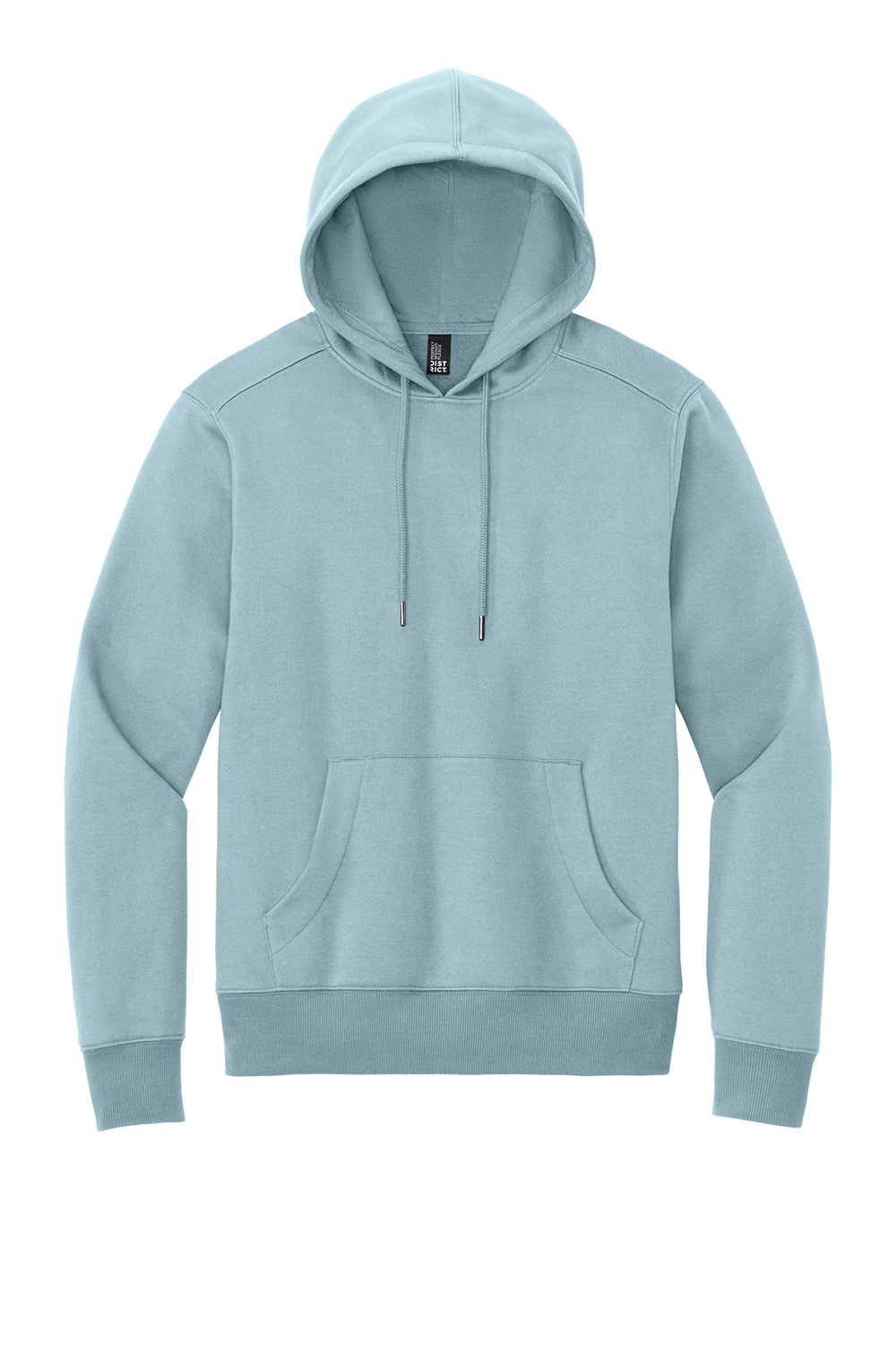 District DT1101 Mens Perfect Weight Fleece Hooded Sweatshirt Hoodie Fog Blue Flat Front