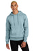 District DT1101 Mens Perfect Weight Fleece Hooded Sweatshirt Hoodie Fog Blue Model Front