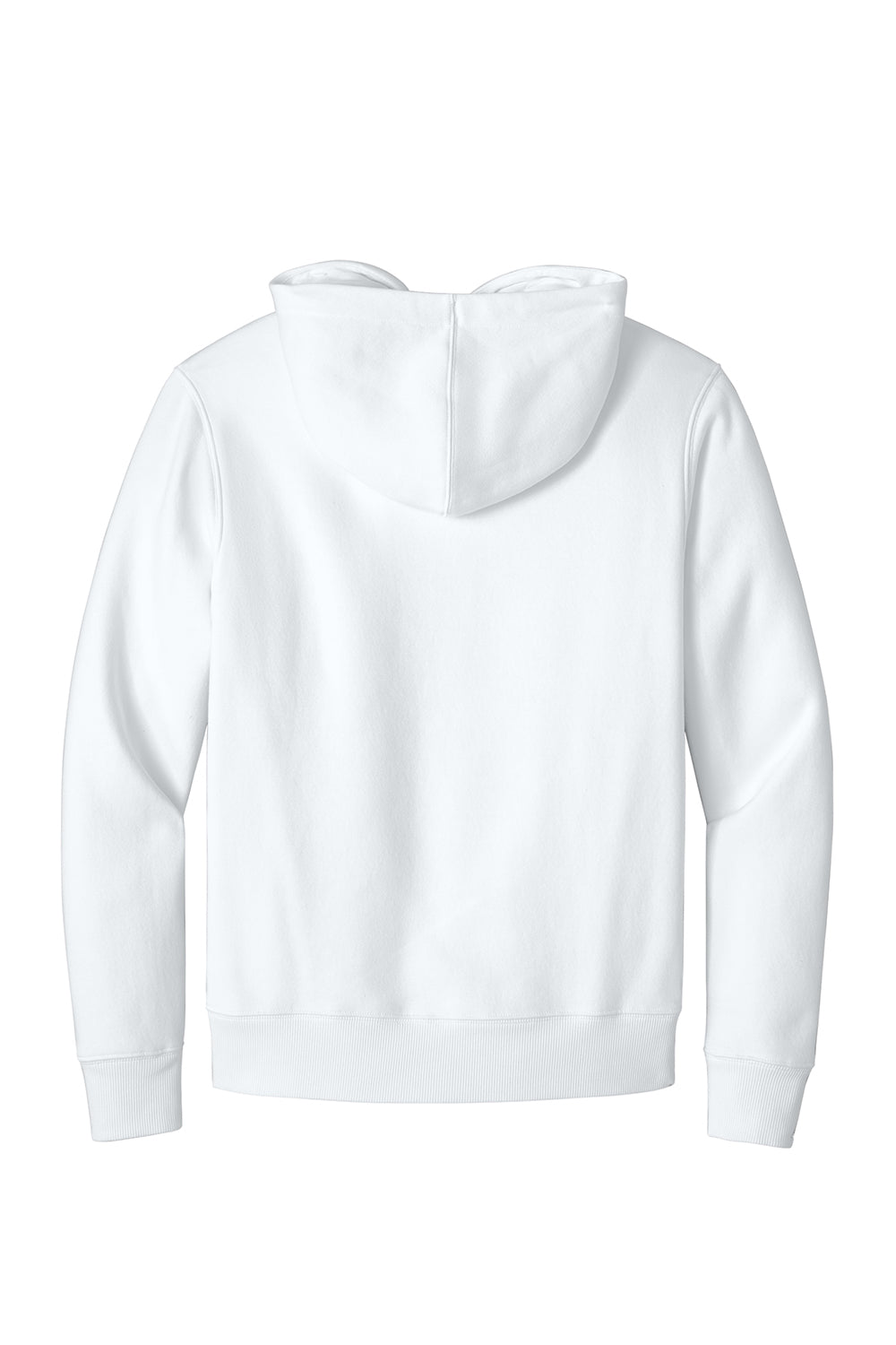 District DT1101 Mens Perfect Weight Fleece Hooded Sweatshirt Hoodie Bright White Flat Back