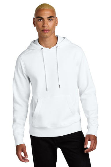 District DT1101 Mens Perfect Weight Fleece Hooded Sweatshirt Hoodie Bright White Model Front