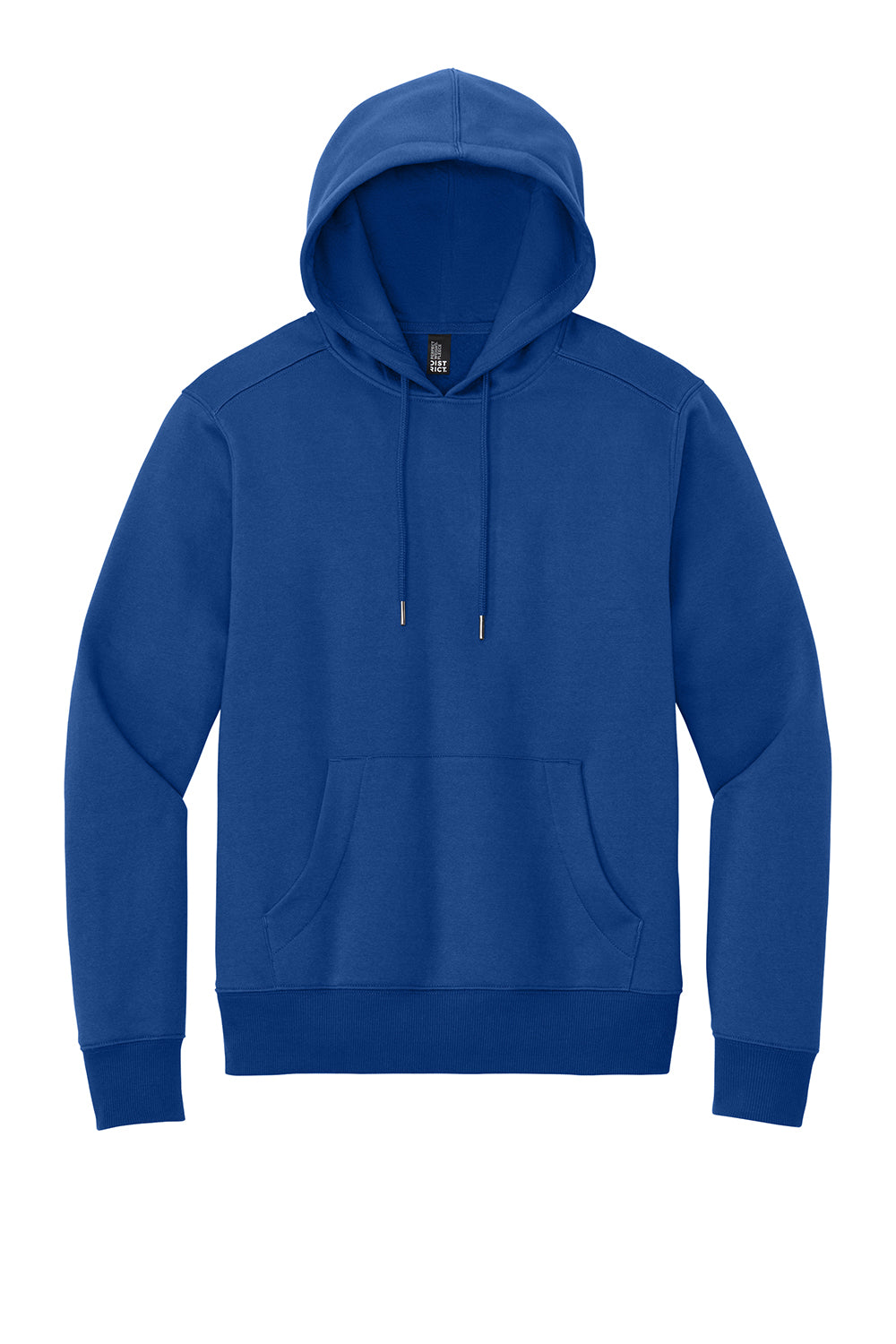 District DT1101 Mens Perfect Weight Fleece Hooded Sweatshirt Hoodie Deep Royal Blue Flat Front