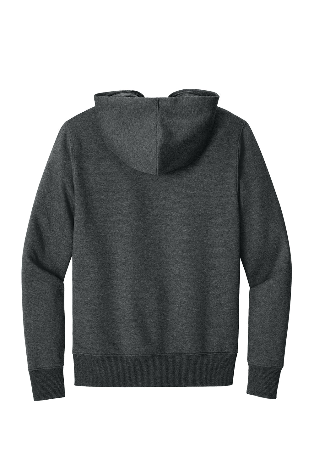 District DT1101 Mens Perfect Weight Fleece Hooded Sweatshirt Hoodie Heather Charcoal Grey Flat Back