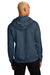 District DT1101 Mens Perfect Weight Fleece Hooded Sweatshirt Hoodie Heather Navy Blue Model Back