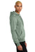 District DT1101 Mens Perfect Weight Fleece Hooded Sweatshirt Hoodie Laurel Green Model Side