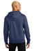 District DT1101 Mens Perfect Weight Fleece Hooded Sweatshirt Hoodie Tanzanite Blue Model Back